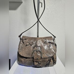 Y2K Coach Soho Python Embossed Leather Mini Crossbody Bag